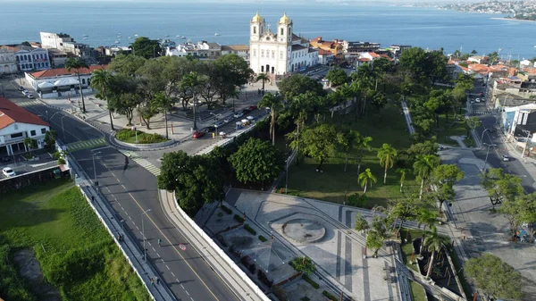 Salvador Bahia Brasil Fevereiro 2022 Vista Aérea Basílica Nosso Senhor — Fotografia de Stock