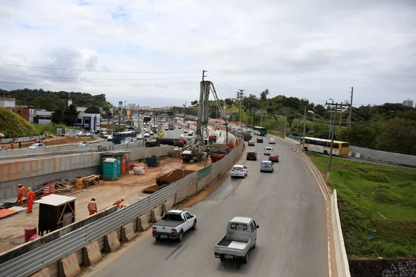 Salvador Bahia Brazil Szeptember 2016 Építése Line Metró Város Salvador — Stock Fotó