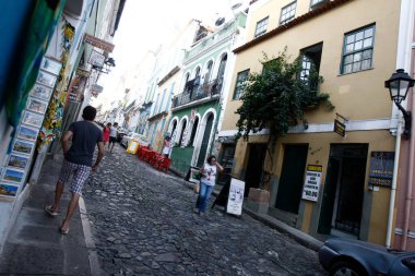 Salvador, Bahia, Brezilya - 21 Eylül 2016: Pelourinho, Salvador Tarihi Merkezi.