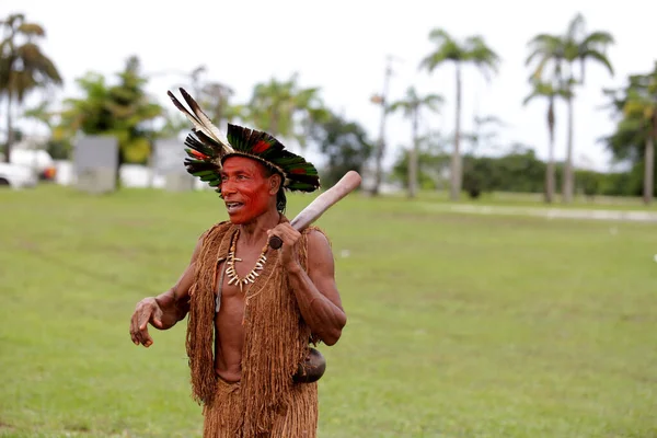 Salvador Bahia Brazil Maja 2017 Indianie Różnych Rdzennych Plemion Bahii — Zdjęcie stockowe