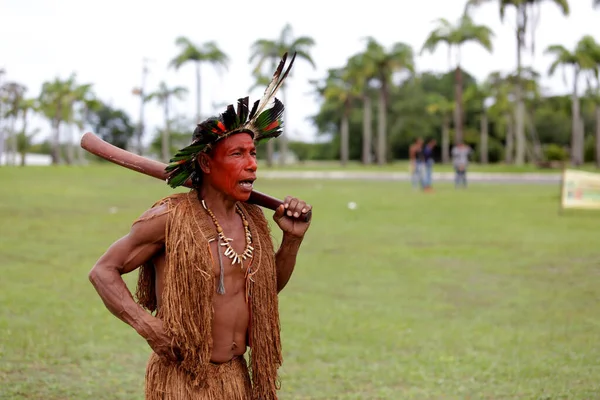 Salvador Bahia Brasil Maio 2017 Índios Várias Tribos Indígenas Bahia — Fotografia de Stock