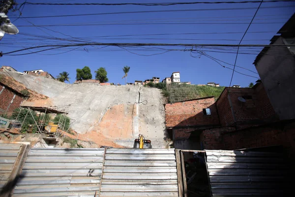 2017 Salvador Bahia Brazil February 2018 Construction Area Hillside Barro — 스톡 사진