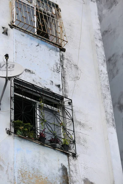 Salvador Bahia Brazil April 2019 Infiltrations Cracks Wall Village Building — стокове фото