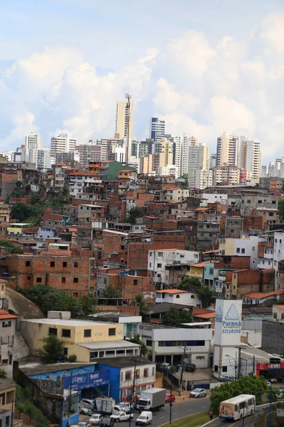 Salvador Bahia Brazil Апреля 2019 Года Вид Жилье Районе Favela — стоковое фото