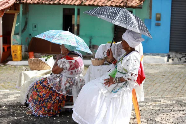 Salvador Bahia Brazylijski Styczeń 2015 Wielbiciel Religii Candomble Widziany Przed — Zdjęcie stockowe