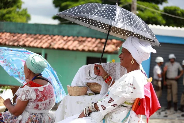 Salvador Bahia Brazylijski Styczeń 2015 Wielbiciel Religii Candomble Widziany Przed — Zdjęcie stockowe