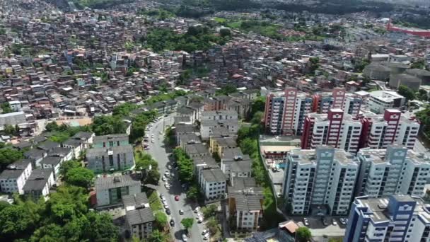 Salvador Bahia Brazil March 2022 Aerial View Residential Houses Cabula — Stock Video