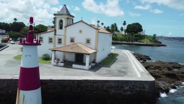 Salvador Bahia Brazil March 2022 Church Monastery Nossa Senhora Monte — стоковое видео