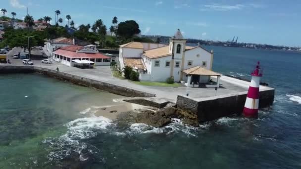 Salvador Bahia Brasil Março 2022 Igreja Mosteiro Nossa Senhora Monte — Vídeo de Stock