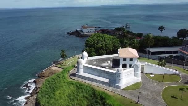 Salvador Bahia Brazil Maret 2022 Pemandangan Benteng Monte Serrat Wilayah — Stok Video