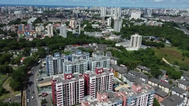 Salvador Bahia Brazil Mars 2022 Flygfoto Över Bostadshus Cabula Grannskapet — Stockvideo