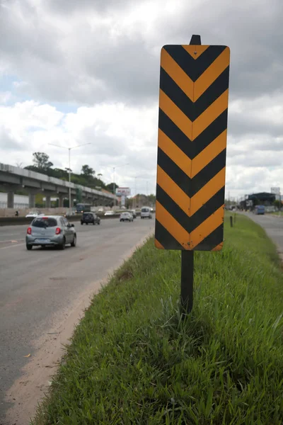 Salvador Bahia Brazil April 2022 Traffic Sign Indicates Danger Marker — ストック写真