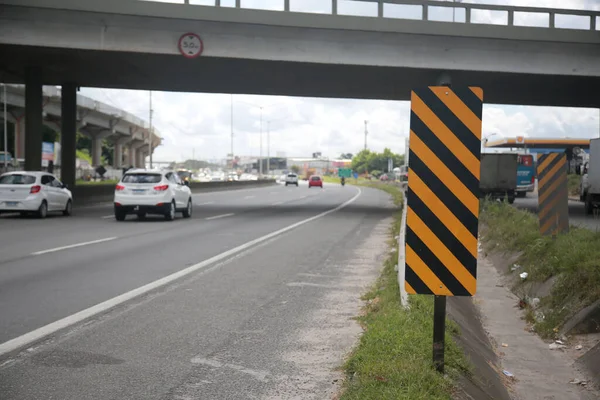 Salvador Bahia Braziliaans April 2022 Verkeerstekens Geven Aan Dat Doorgang — Stockfoto