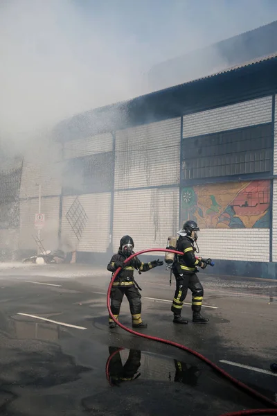 Salvador Bahia Brasil Abril 2022 Incendio Almacén Companhia Das Docas —  Fotos de Stock