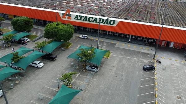 Salvador Bahia Brasil Abril 2022 Fachada Supermercado Atacadao Cidade Salvador — Fotografia de Stock