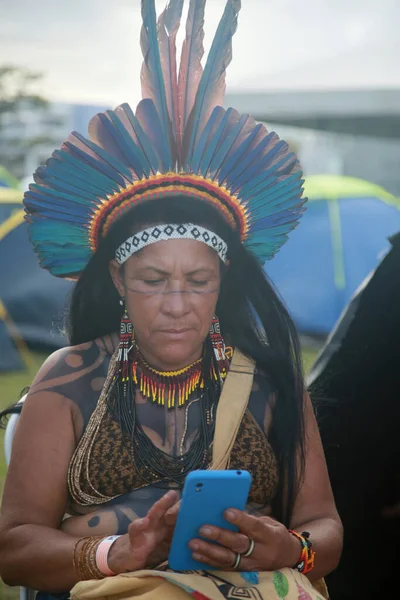 Salvador Bahia Brazil April 2022 Meeting Brings Together Indians Different — Stock Photo, Image