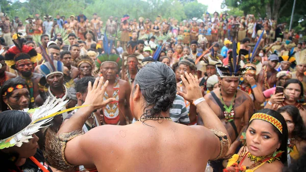 Salvador Bahia Brasilien April 2022 Indianer Verschiedener Stämme Bahias Bei — Stockfoto