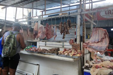 Salvador, Bahia, Brezilya - 30 Nisan 2022: Carne Bolvina Salvador 'daki Sao Joaquim fuarında sergileniyor..