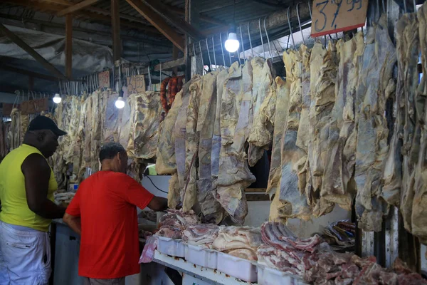 Salvador Bahia Brazil April 2022 Bolvina Jerky Sale Display Stall — 스톡 사진