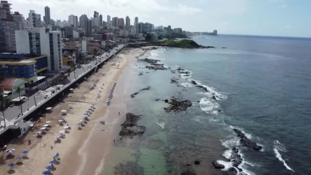 Salvador Bahia Brazil May 2022 View Oceanica Avenue Barra Neighborhood — 图库视频影像