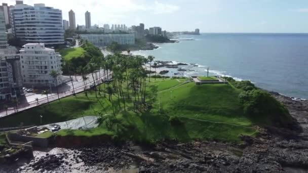 Salvador Bahia Brazil May 2022 View Cristo Barra Hill Salvador — Wideo stockowe