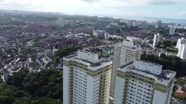 Salvador Bahia Brazil April 2022 Aerial View Houses Cabula Neighborhood — Stockvideo