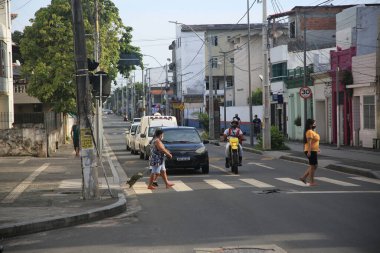 Salvador, Bahia, Brezilya - 14 Şubat 2022 Salvador 'da yaya geçidi..
