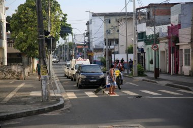 Salvador, Bahia, Brezilya - 14 Şubat 2022 Salvador 'da yaya geçidi..