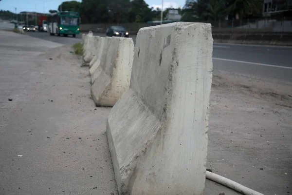 Salvador Bahia Brazil April 2022 Protection Barrier Made Concrete Traffic — Stock Fotó