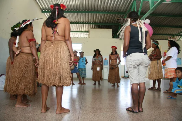 Itamaraju Bahia Brazil Lipca 2008 Indianie Etina Pataxo Uczestniczy Kongresie — Zdjęcie stockowe