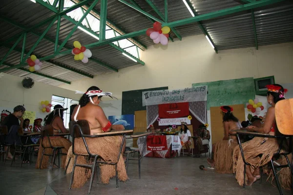 Itamaraju Bahia Brazil July 2008 Indians Etina Pataxo Participates Education — Zdjęcie stockowe