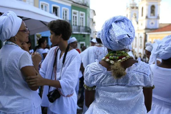 Salvador Bahia Brazil May 2014 Candomble Supporters Demonstrate Religious Intolerance — Foto de Stock