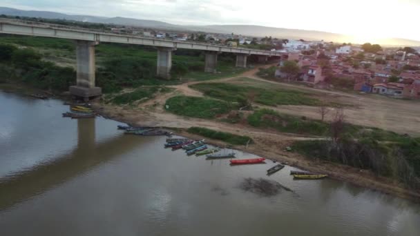 Ibotirama Bahia Brasilien Mai 2022 Brücke Über Das Flussbett Des — Stockvideo