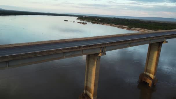 Ibotirama Bahia Brasile Maggio 2022 Ponte Sul Letto Del Fiume — Video Stock