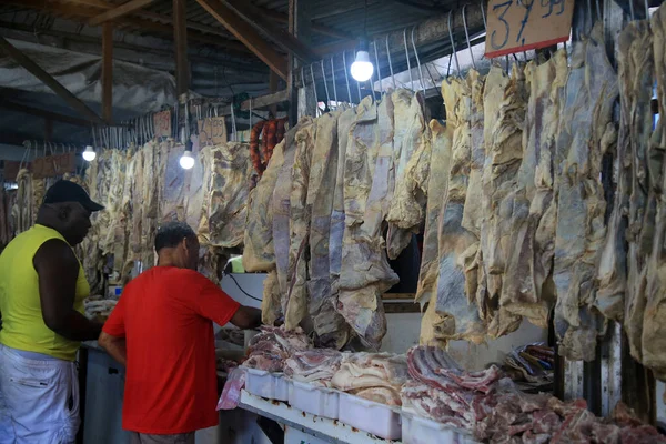Salvador Bahia Brazil Апреля 2022 Bolvina Вяленое Мясо Продажи Выставке — стоковое фото