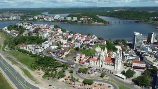 Ilheus Bahia Brazil Junio 2022 Vista Catedral Sao Sebastiao Ciudad — Vídeo de stock