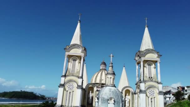 Ilheus Bahia Brazil Junio 2022 Vista Catedral Sao Sebastiao Ciudad — Vídeo de stock