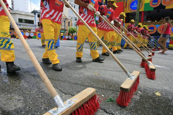 Сальвадор Баия Бразилия Марта 2014 Года Уборка Команда Зачистки Улицы — стоковое фото