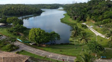 Salvador, Bahia, Brezilya - 27 Ocak 2022: Salvador 'daki Metropolitan Park manzarası