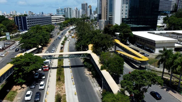 Salvador Bahia Brasil Janeiro 2022 Visão Dos Trabalhos Implantação Sistema — Fotografia de Stock