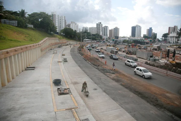 Salvador Bahia Brasil Janeiro 2022 Visão Dos Trabalhos Implantação Sistema — Fotografia de Stock