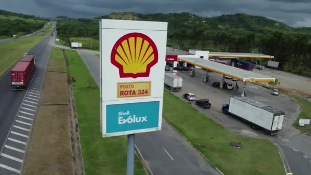 Candeias Bahia Brasil Junho 2022 Posto Gasolina Shell Distribuidora Rodovia — Vídeo de Stock