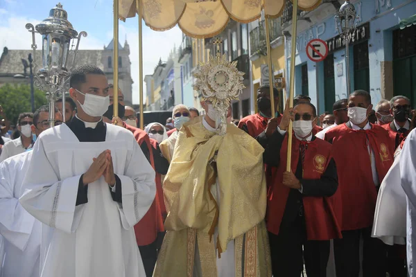 Σαλβαδόρ Μπαΐα Βραζιλία Ιουνίου 2022 Καθολικοί Γιορτάζουν Corpus Christi Διακοπές — Φωτογραφία Αρχείου