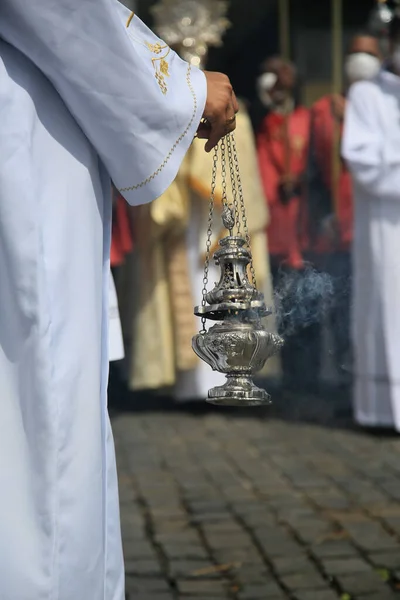 Salvador Bahia Brazil June 2022 Person Holding Jar Incense Religious — Stock Photo, Image