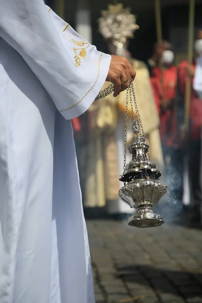 Salvador Bahia Brazil June 2022 Person Holding Jar Incense Religious — Stock Photo, Image