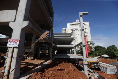 Salvador, Bahia, Brezilya - Haziran 6, 2022: Salvador 'da bir devlet hastanesi inşaatı devam ediyor..