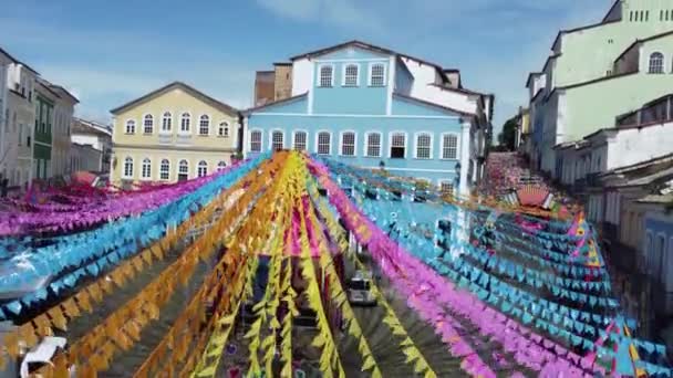 Salvador Bahia Brésil Juin 2022 Vue Décoration Avec Bannières Pour — Video