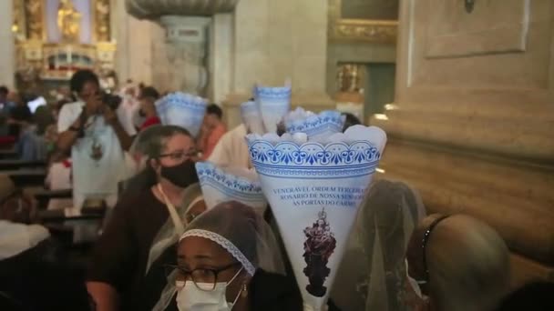 Salvador Bahia Brazil Июня 2022 Католики Празднуют Праздник Корпус Кристи — стоковое видео