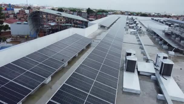 Salvador Bahia Brazil June 2022 Solar Power Generation Panins Roof — 비디오
