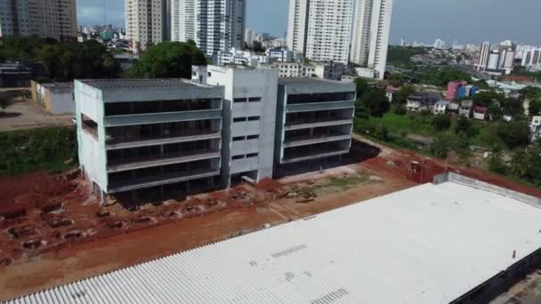 Salvador Bahia Brazilië Juni 2022 Prefab Structuur Aanbouw Van Een — Stockvideo